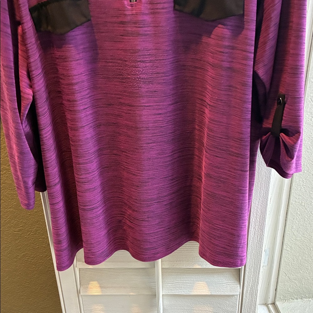 Suzie In The City Purple Blouse with Black Accents - Picture 6 of 10
